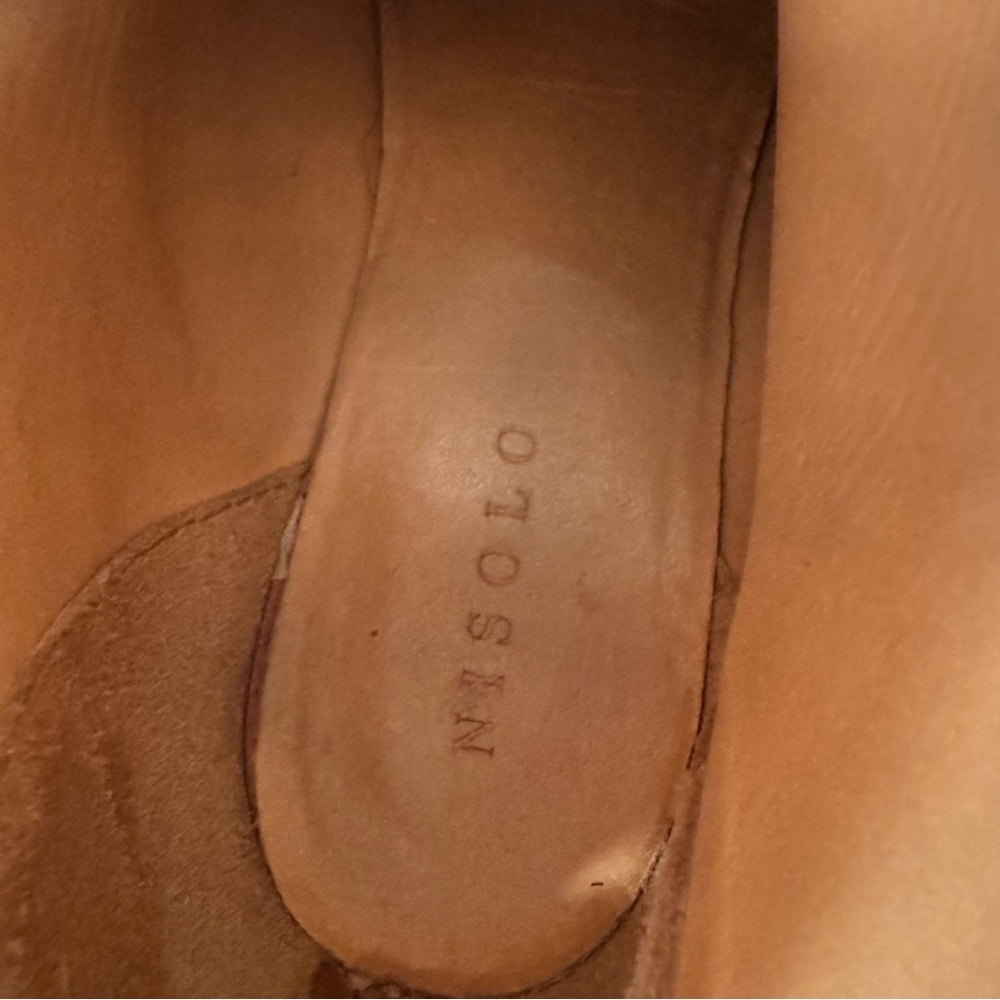 NISOLO Dari Boot - Ankle Booties Block Heel Suede Leather Wheat Tan Size 8.5 - Picture 2 of 14